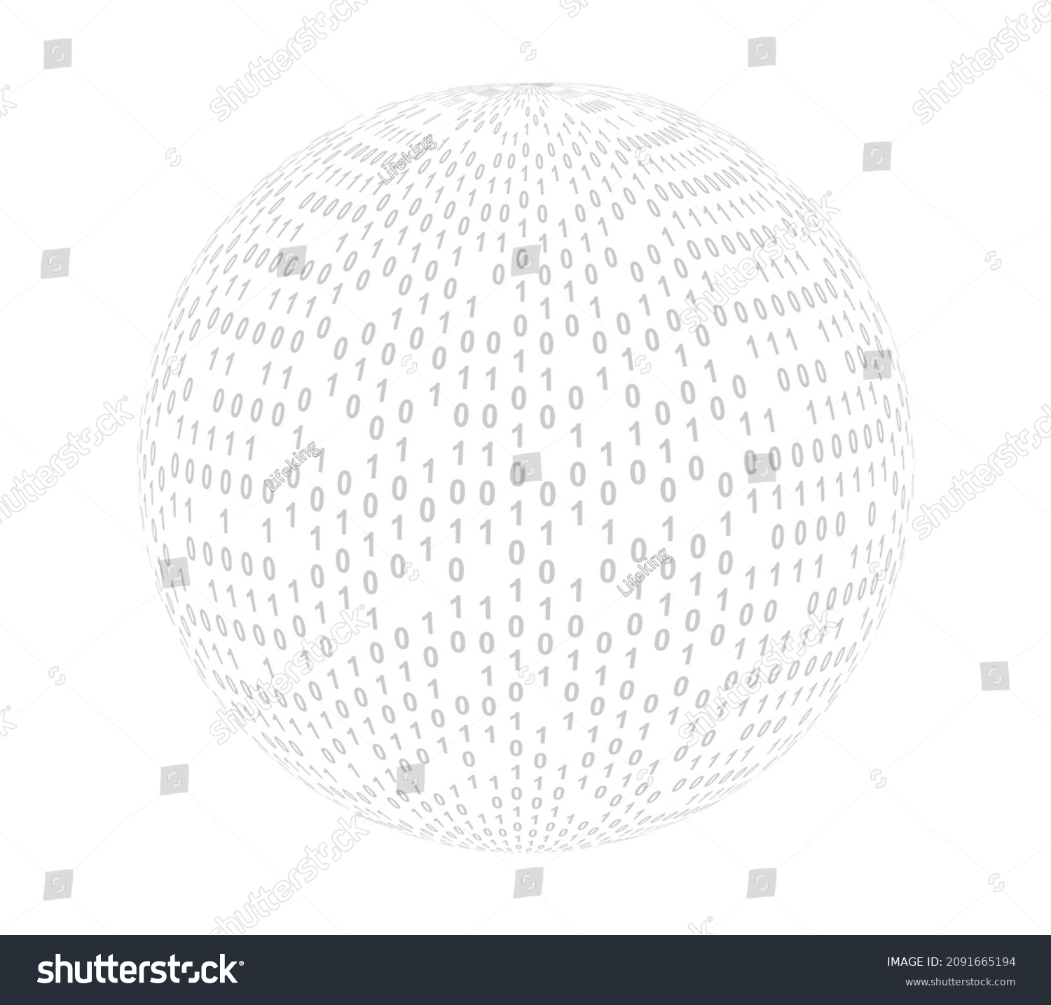 Binary Code Sphere Cyberspace Sphere Binary Stock Vector (Royalty Free ...