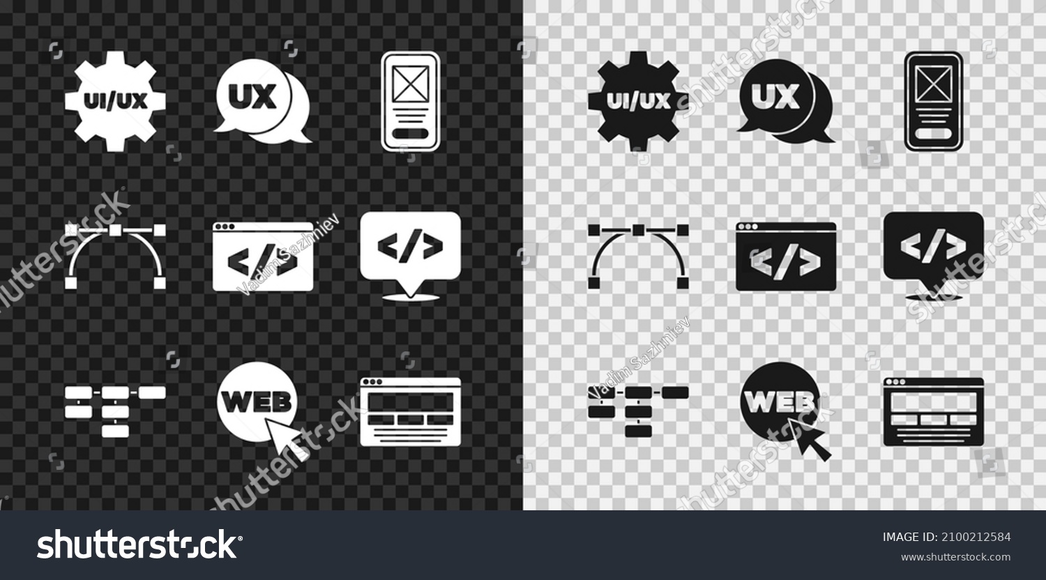 Set Ui Ux Design Site Map Stock Vector (Royalty Free) 2100212584 ...