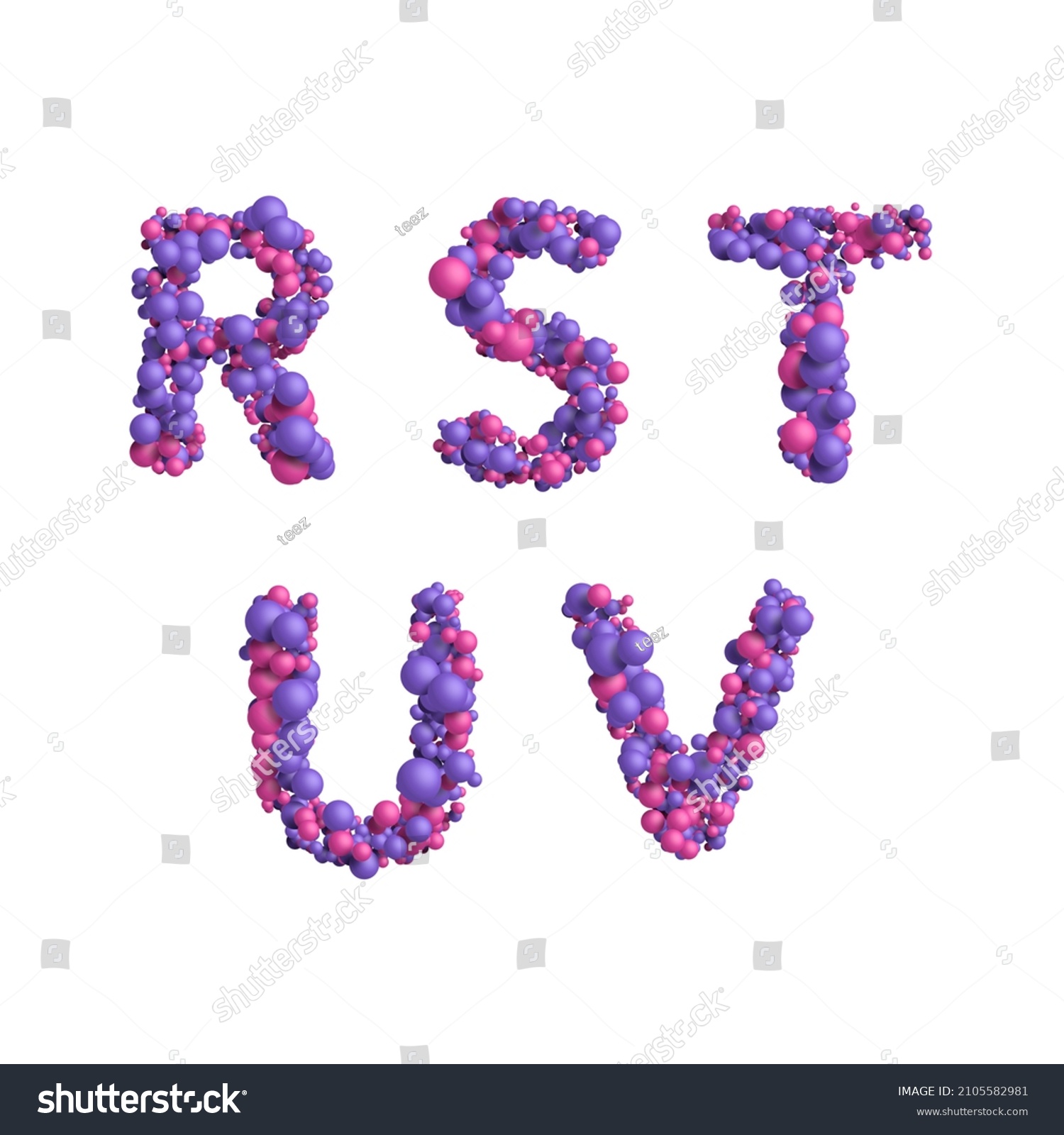 3d Alphabet Uppercase Letters Made Multicolored Stock Illustration