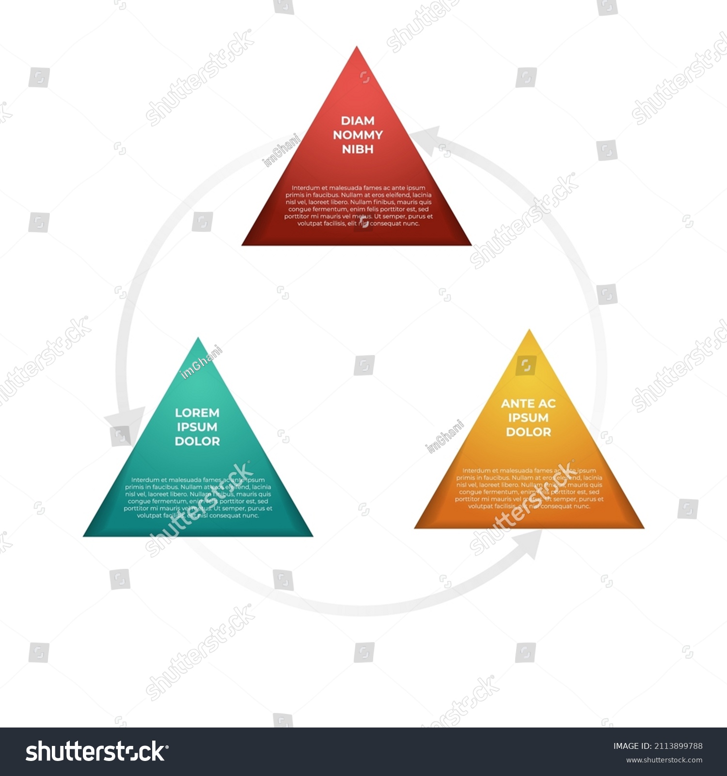 3 Step Triangle Process Loop Infographic Stock Vector (Royalty Free ...