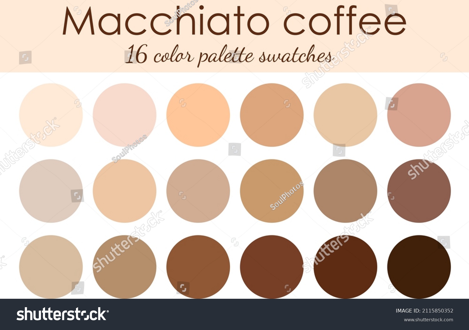 Macchiato Coffee Color Palette Scheme Swatches Stock Vector (Royalty