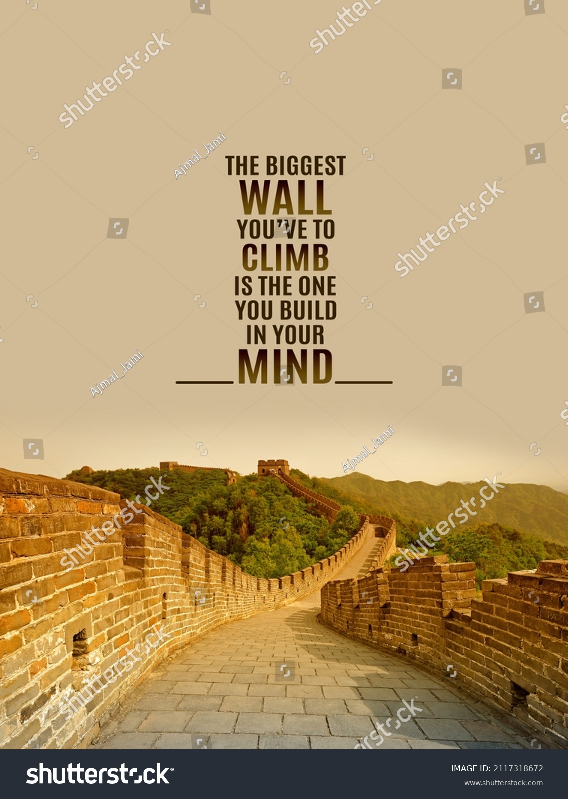 Motivational Inspirational Positive Quotes Biggest Wall Stock Photo