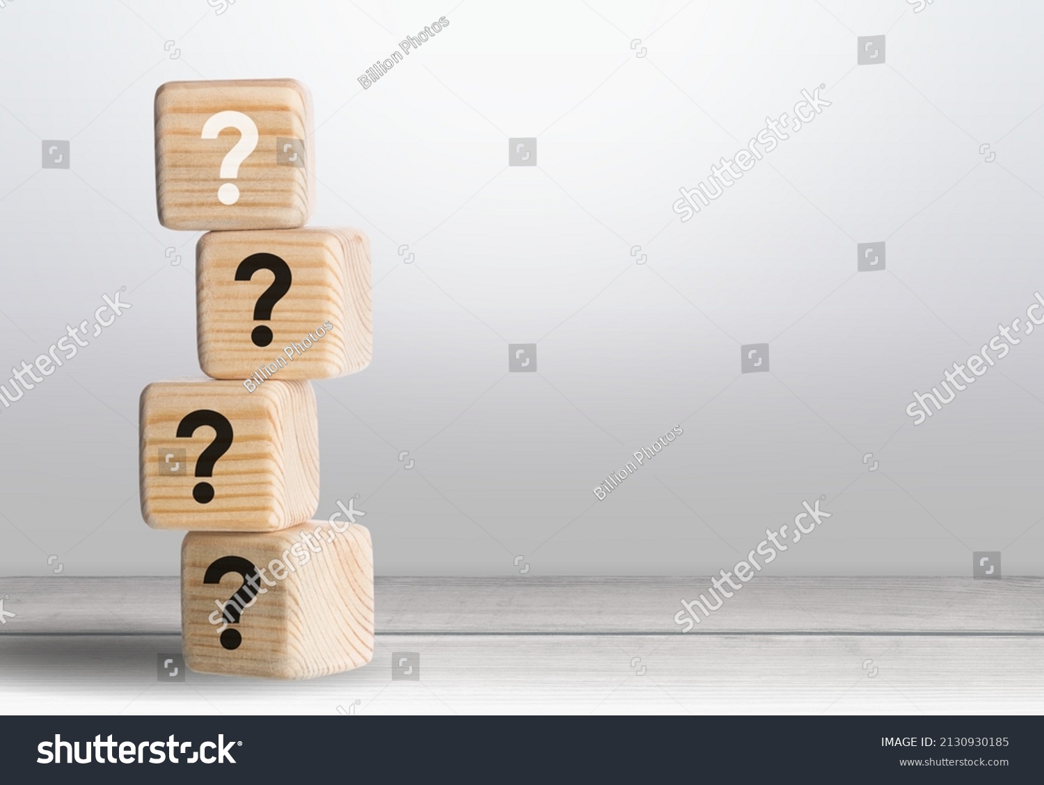 Wooden Cube Block Question Mark Mean Stock Photo 2130930185 Shutterstock