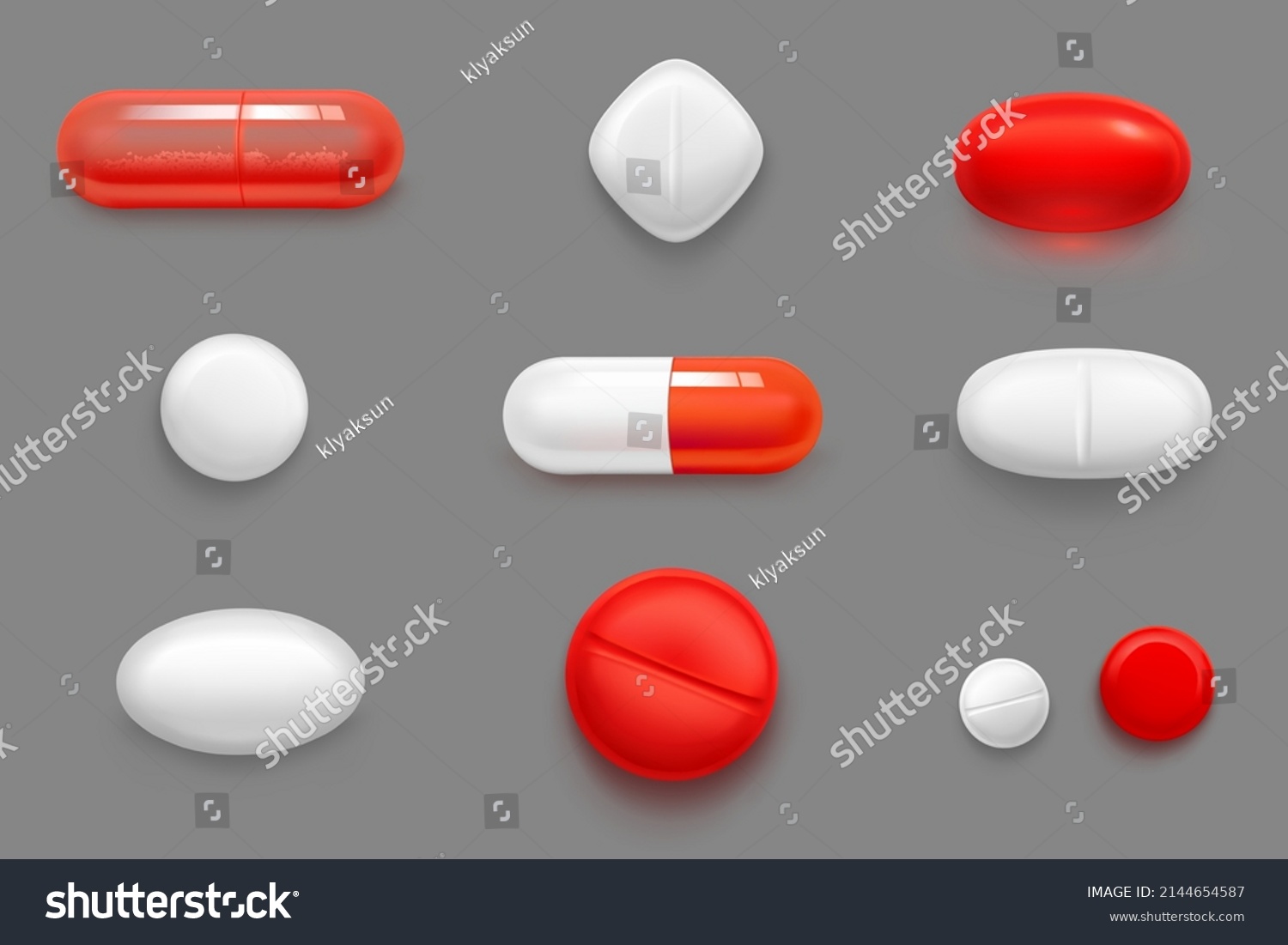 Pills Tablets Drug Medicines Red White Stock Vector (Royalty Free ...