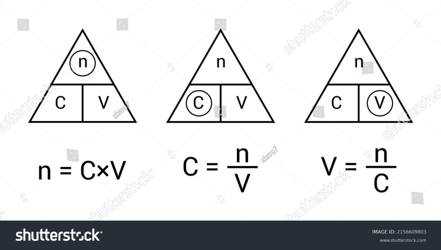Mole Triangle Formula Chemistry Vector Illustration: เวกเตอร์สต็อก