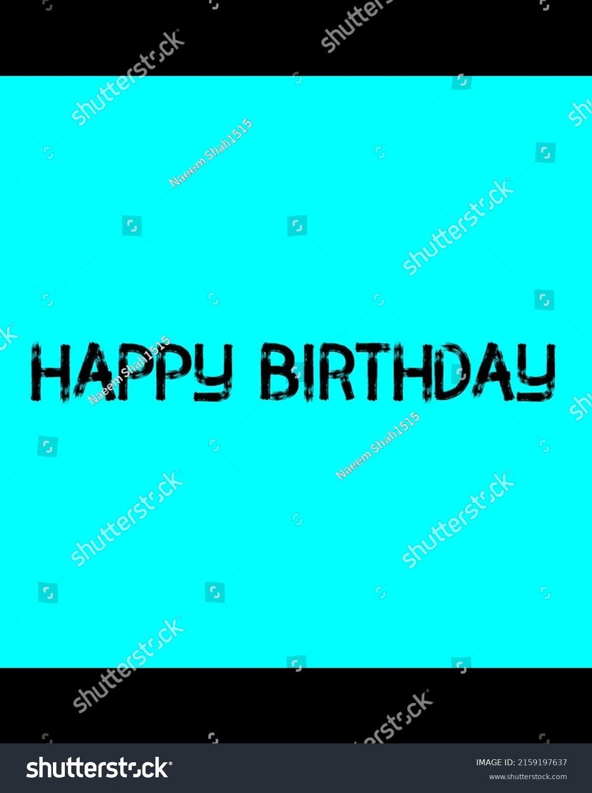 Happy Birthday Text Blue Background Stock Illustration 2159197637