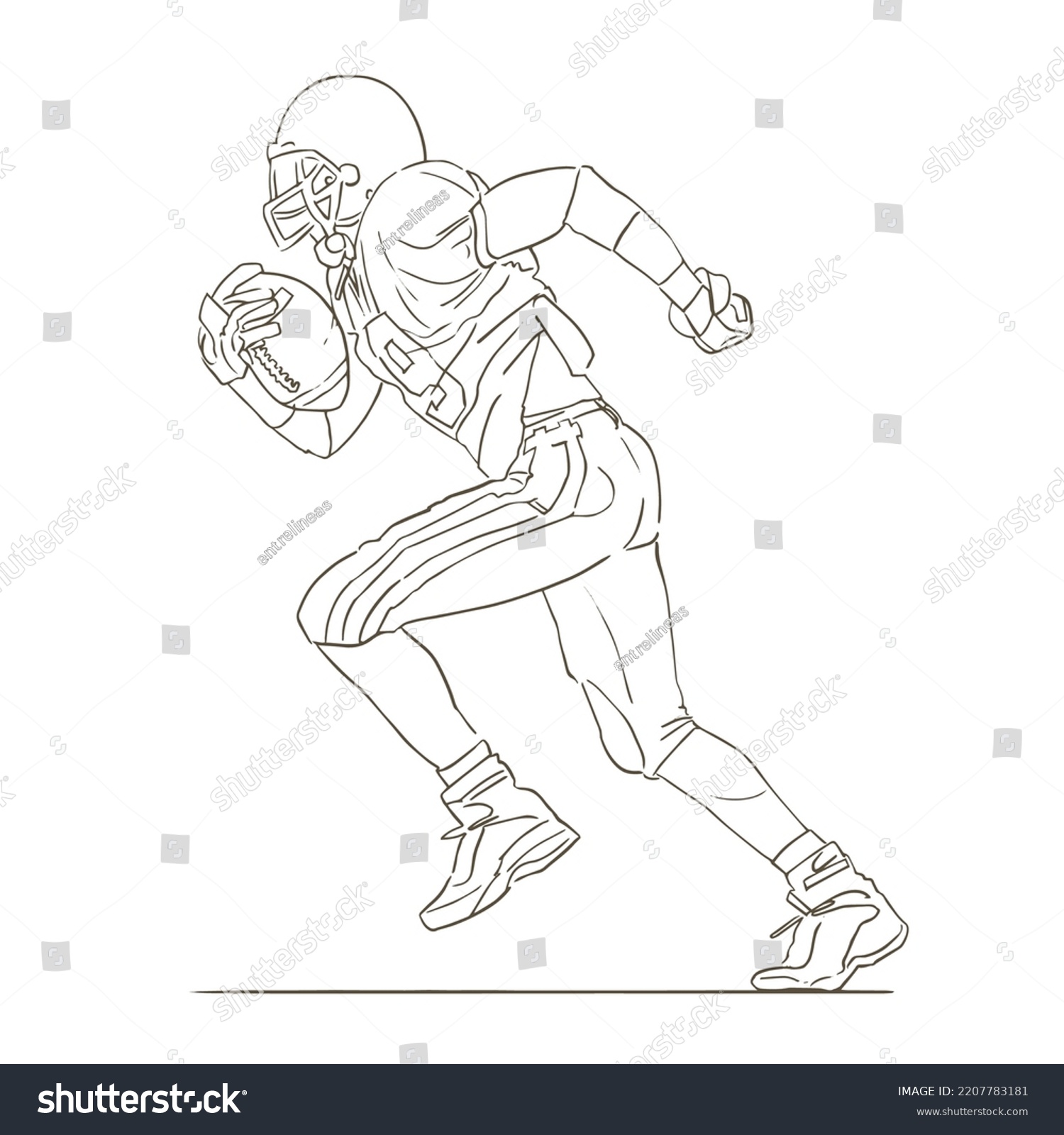 American Football Player Drawing