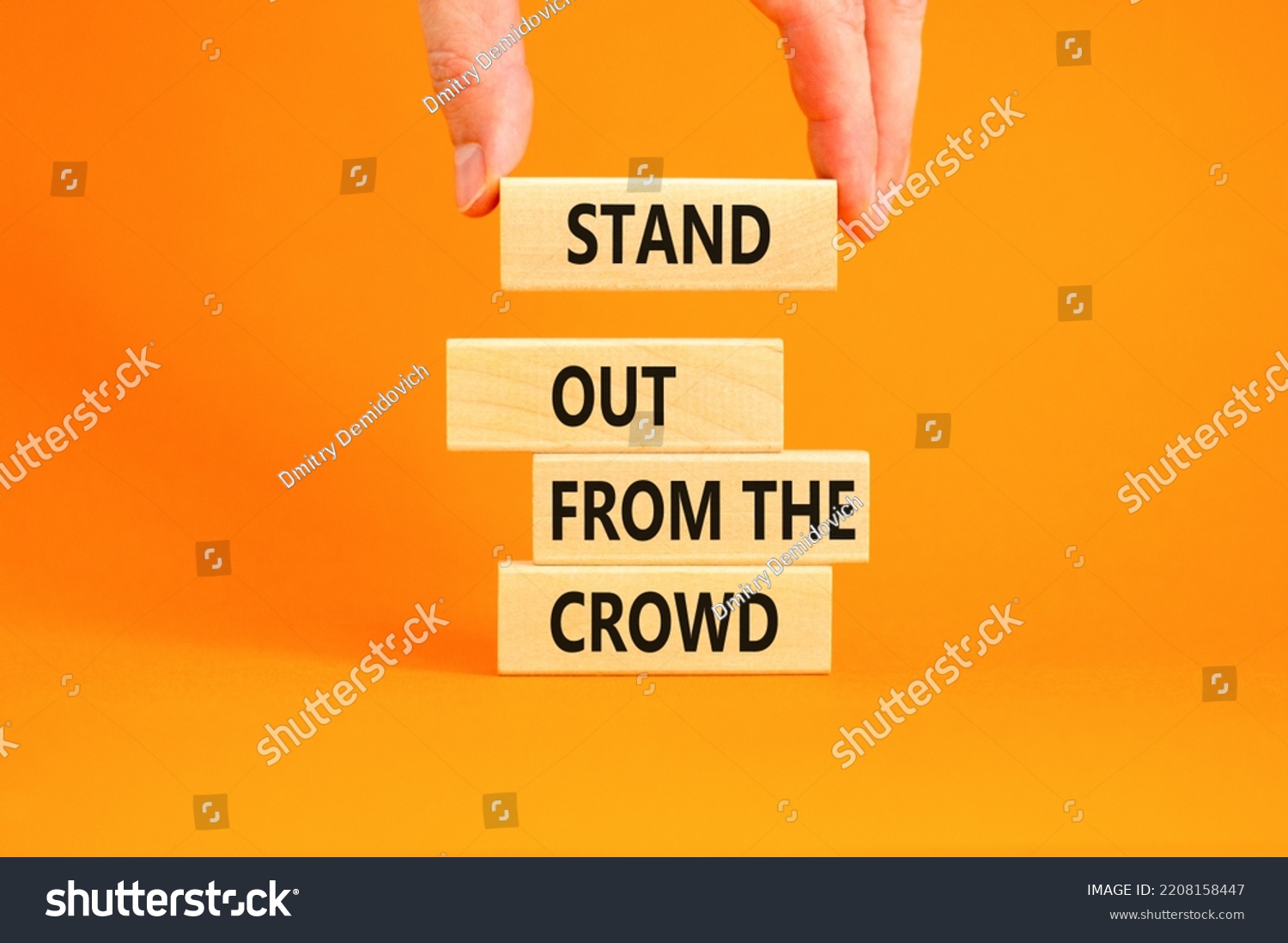 Stand Out Crowd Symbol Concept Words Stock Photo 2208158447 Shutterstock