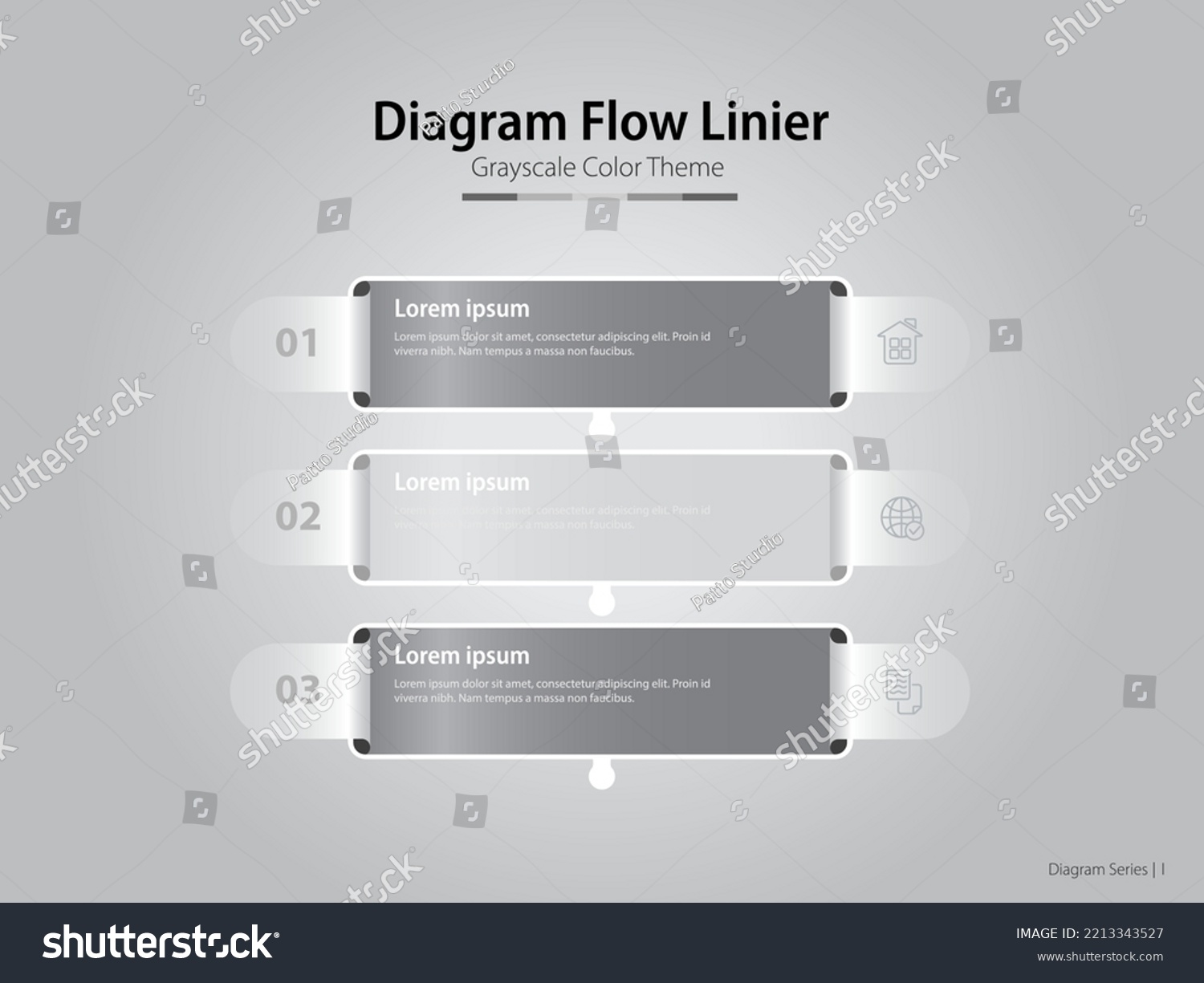 This Dark Theme Linear Flow Diagram Stock Vector (Royalty Free ...