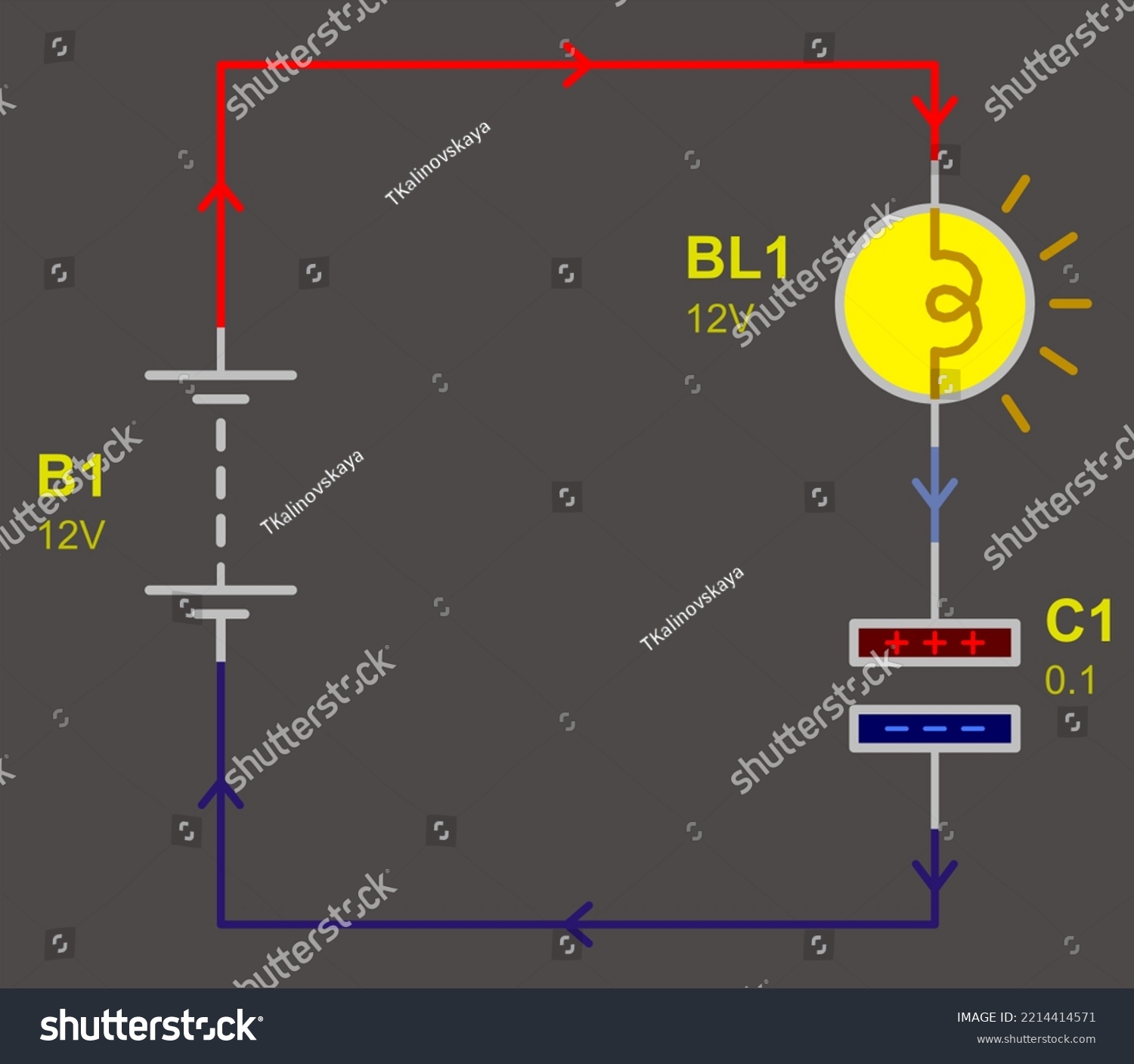 Schematic Diagram of Electrical Circuit Capacitor Stock Illustration