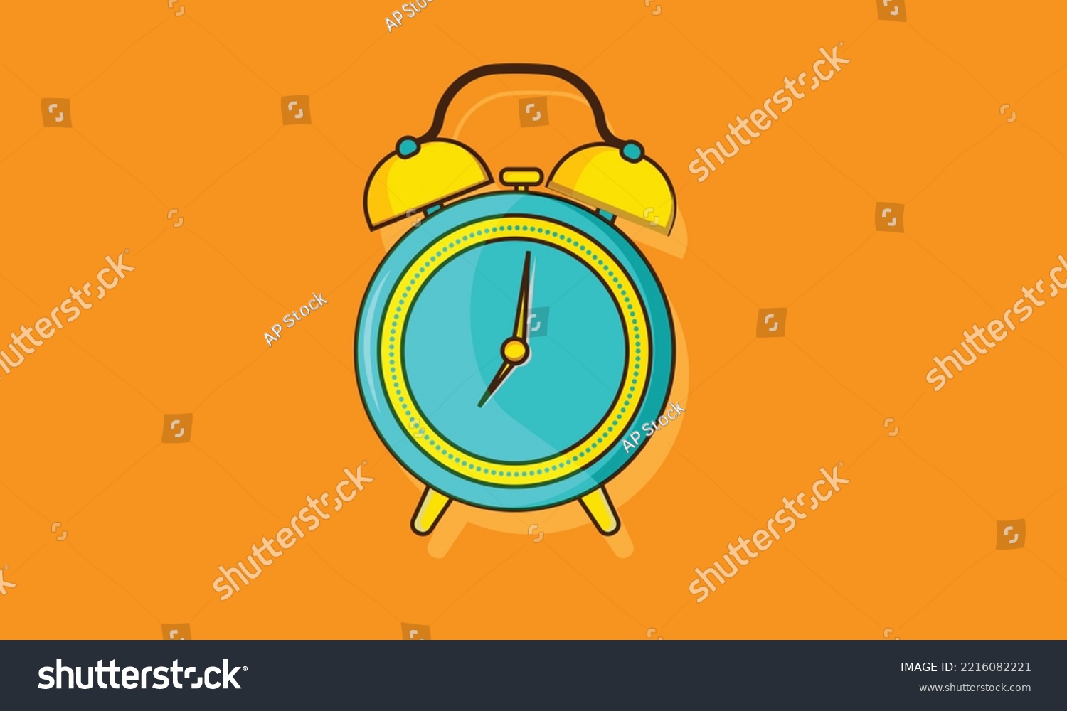 Alarm Clock Yellow Wakeup Time Isolated Stock Vector (Royalty Free