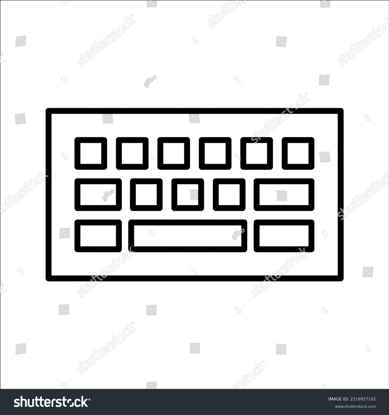 Keyboard Outline Vector Icon Linear Style Stock Vector (Royalty Free