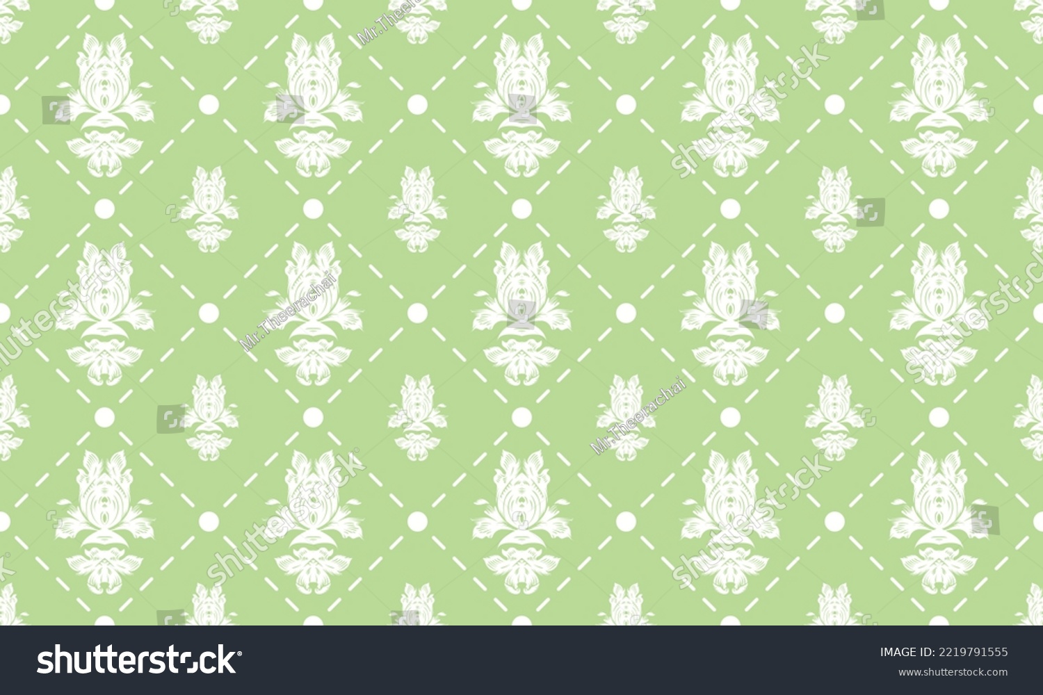 Damask Pattern Meaning Vector Seamless Background Stock Vector (Royalty