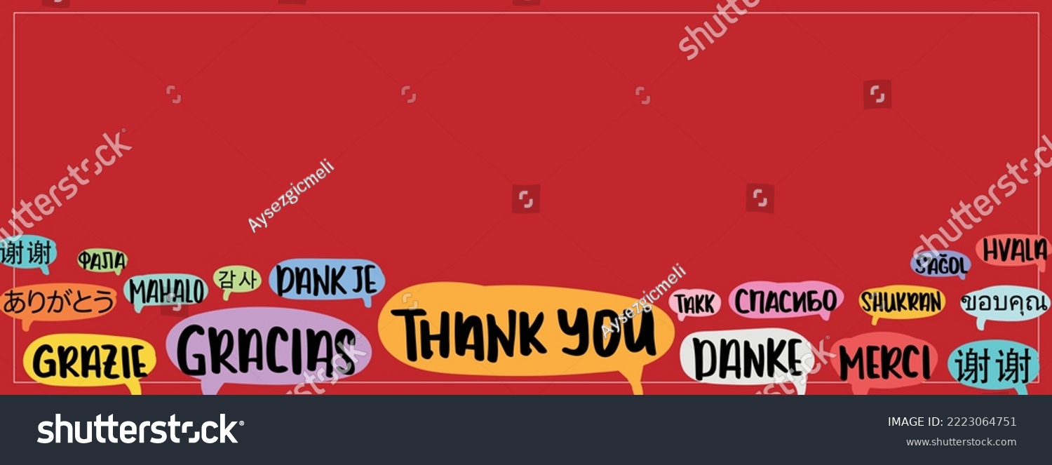 Thank You Different Languages Colorful Speech Stock Vector (Royalty ...
