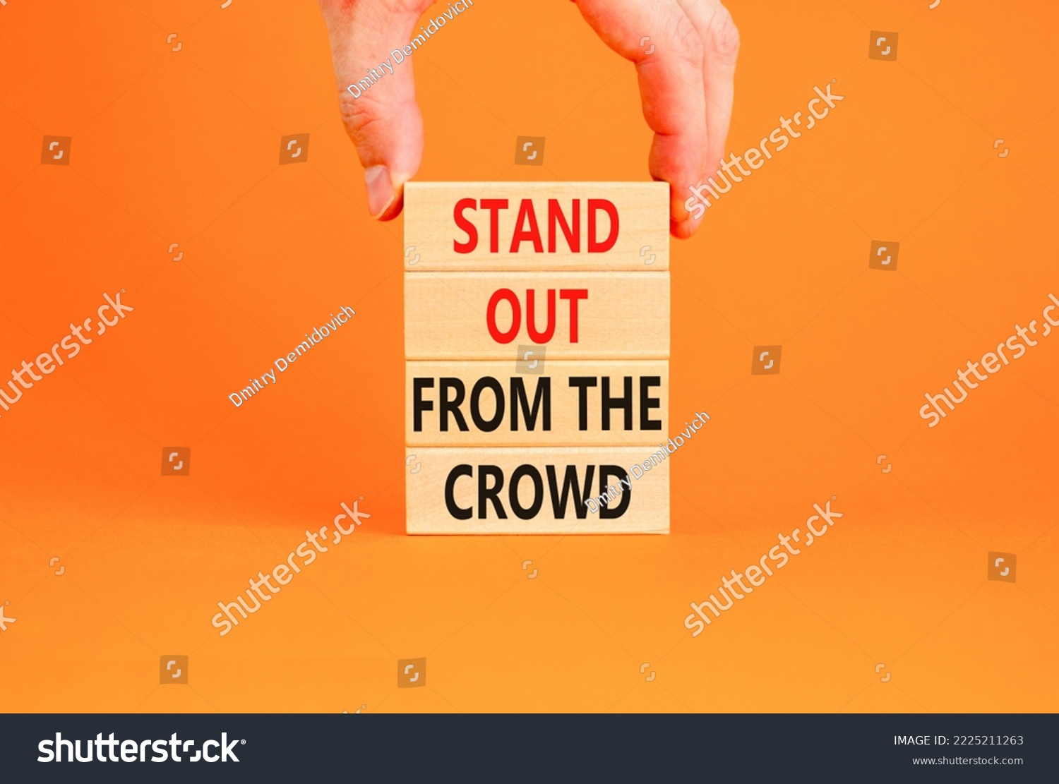 Stand Out Crowd Symbol Concept Words Stock Photo 2225211263 Shutterstock