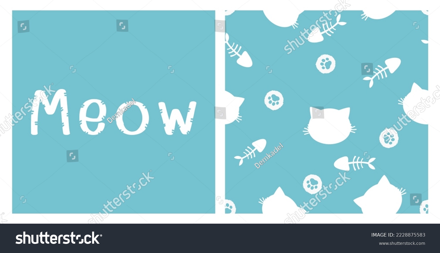 Premium Vector Cute cat icon on isolated mint