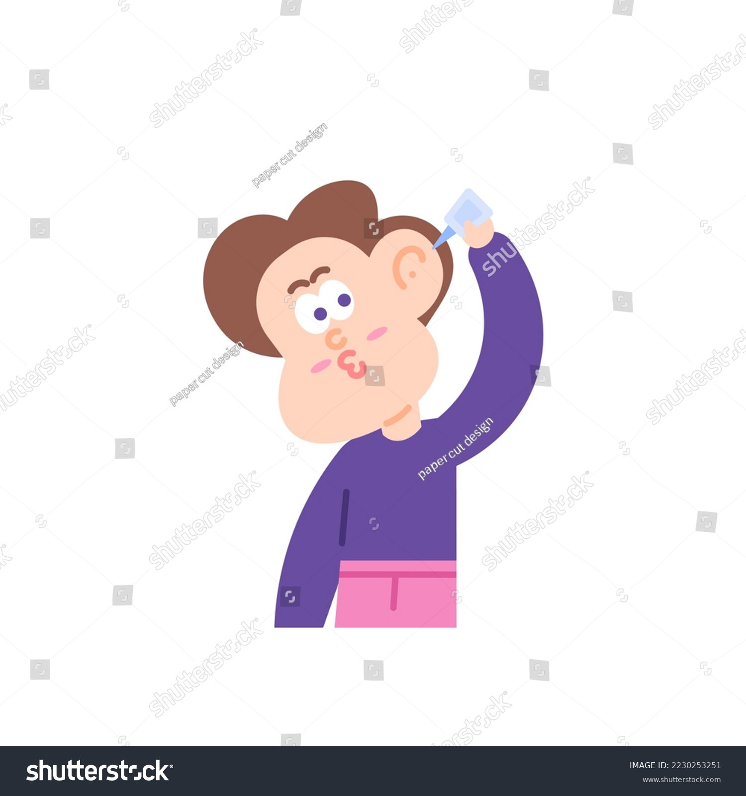 Boy Using Ear Drops Remove Dirt Stock Vector (Royalty Free) 2230253251