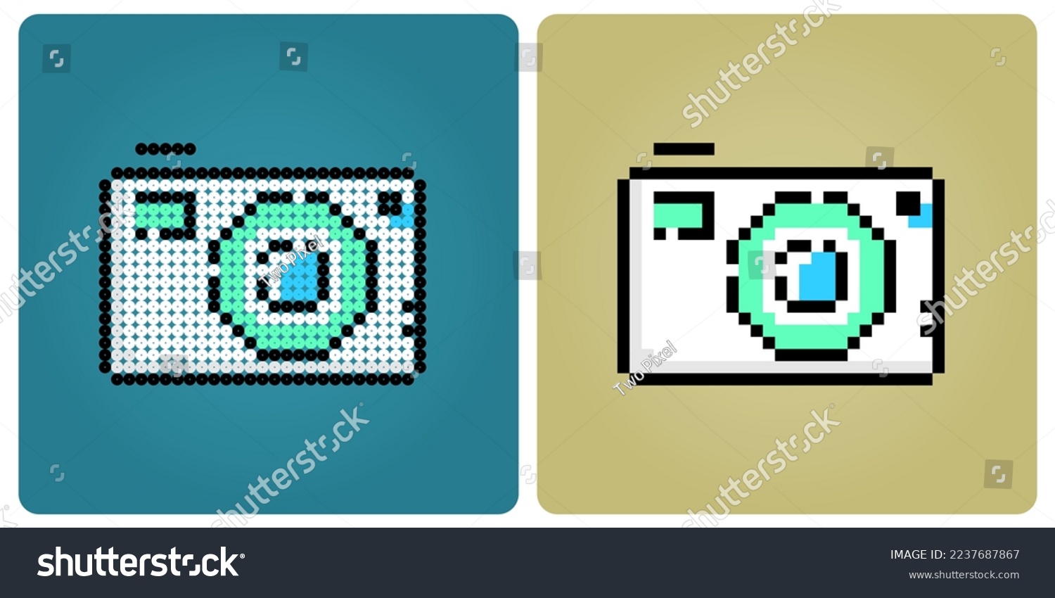 8 Bit Pixel Digital Camera Vector Stock Vector (Royalty Free