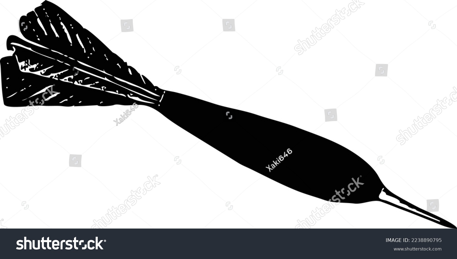 Black Dart Silhouette Vector Illustration Design Stock Vector (Royalty Free) 2238890795