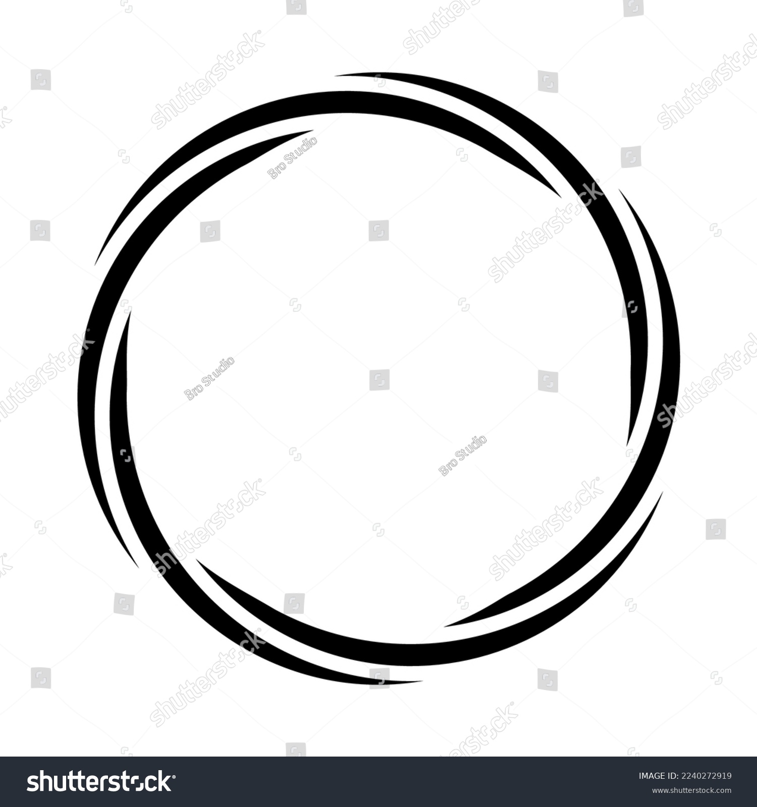 Circle Logo Pattern Round Line Frame Stock Vector (Royalty Free
