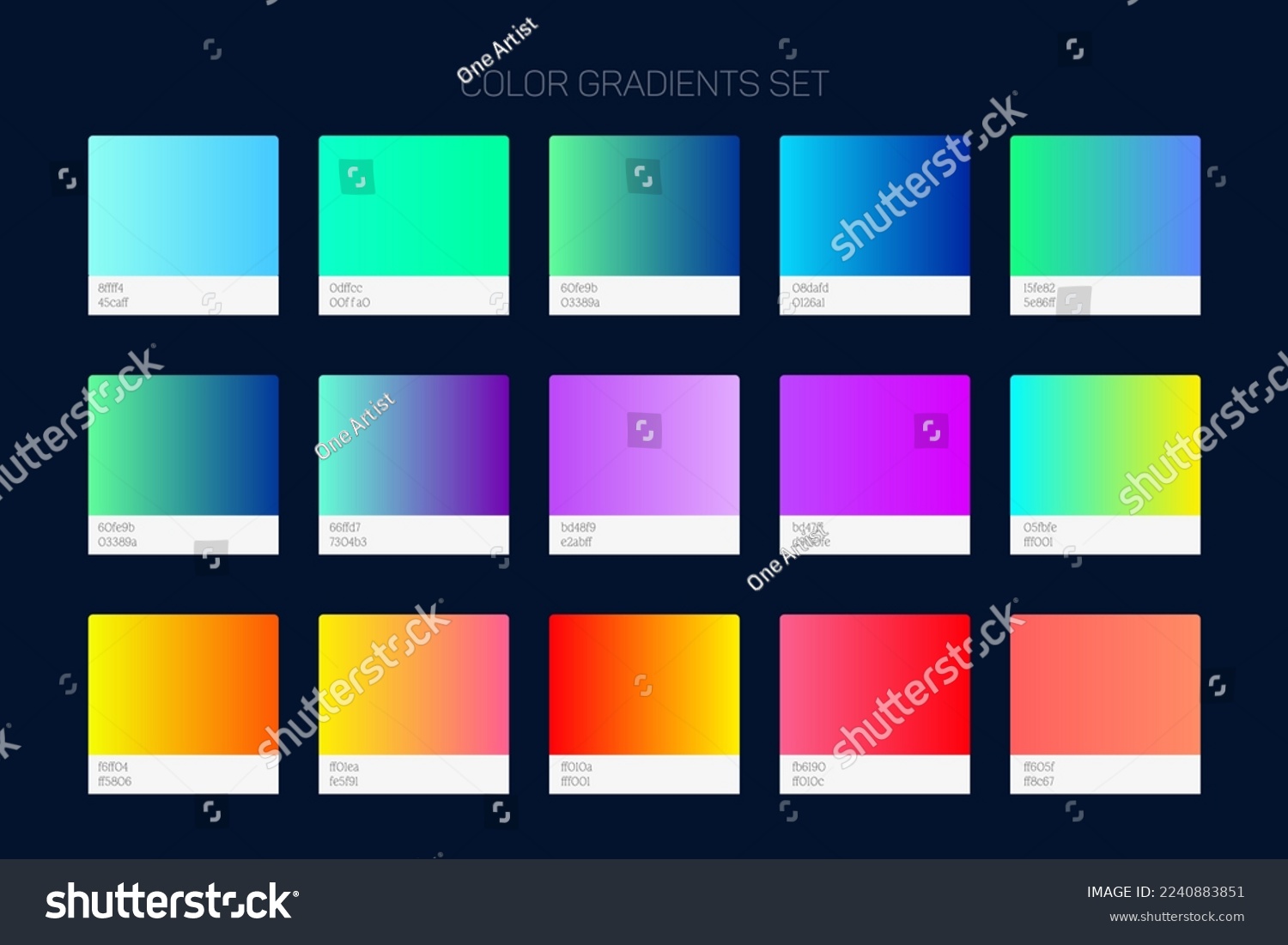 Ui Gradient Color Swatches Vector Gradients Stock Vector (Royalty Free ...