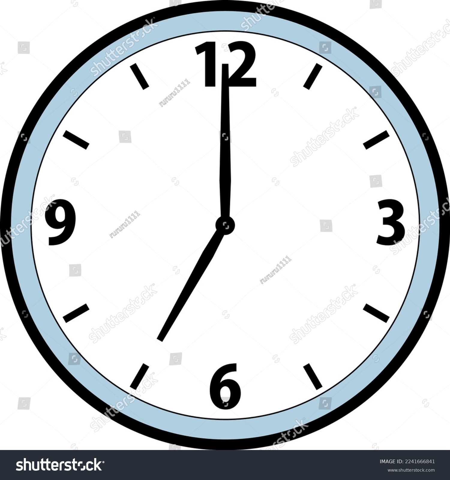 Illustration Simple 7 Oclock Hand Clock Stock Vector (Royalty Free