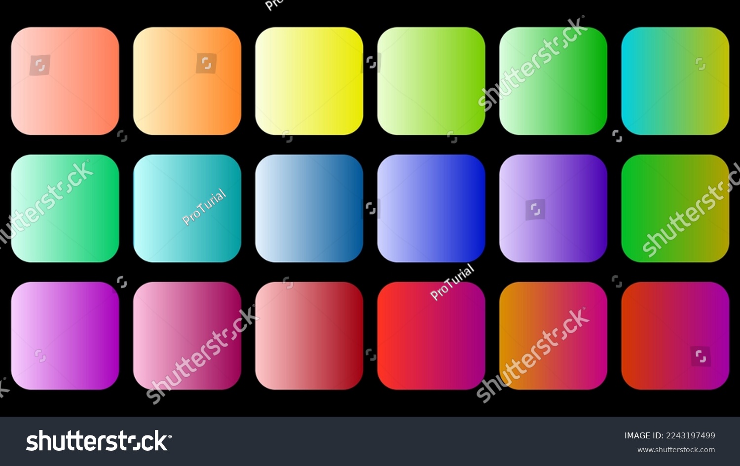 Colorful Linear Gradient Palette Swatches Set Stock Vector (Royalty ...