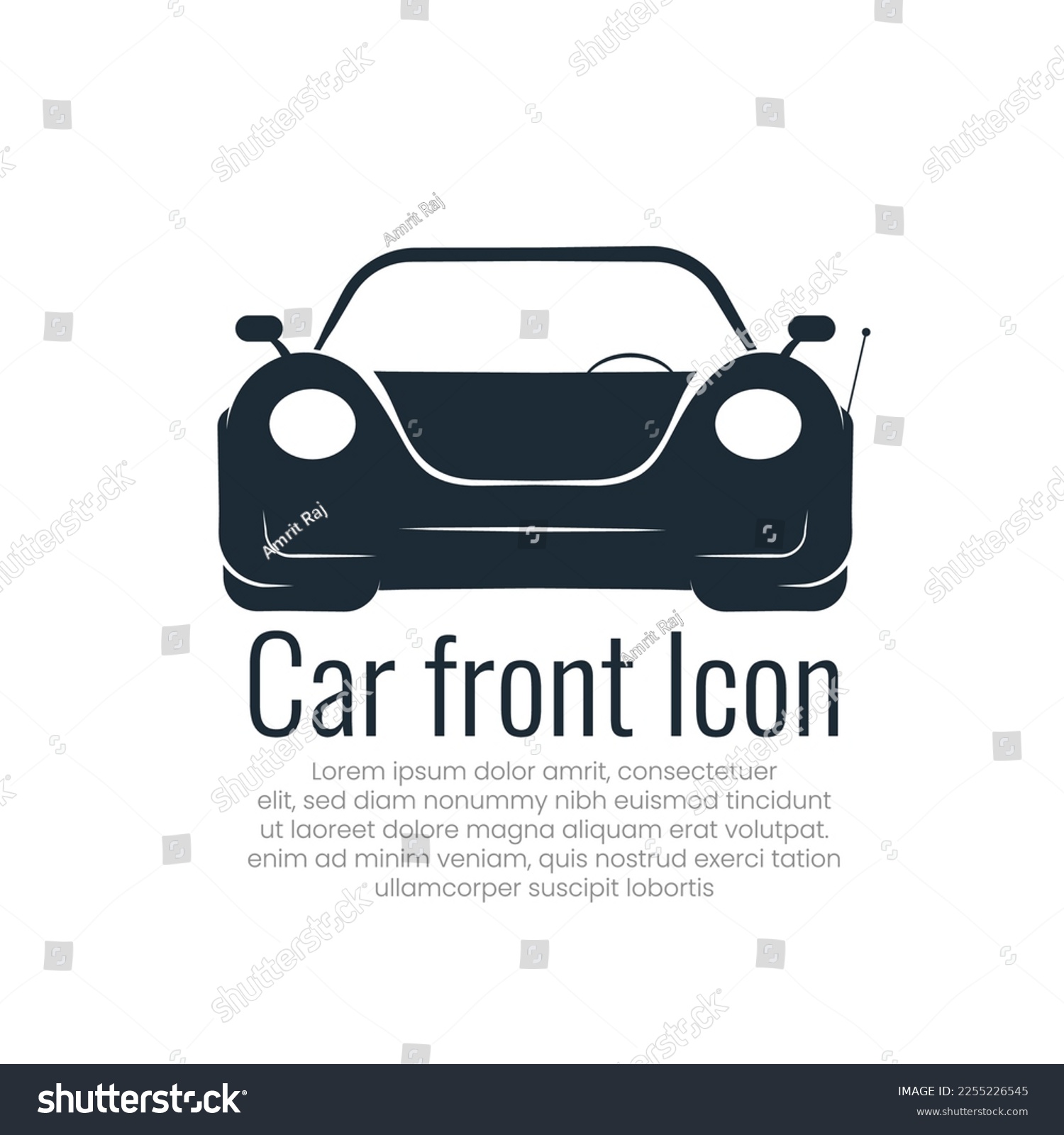 Front View Luxury Car Vector Illustration Stock Vector (Royalty Free) 2255226545 Shutterstock