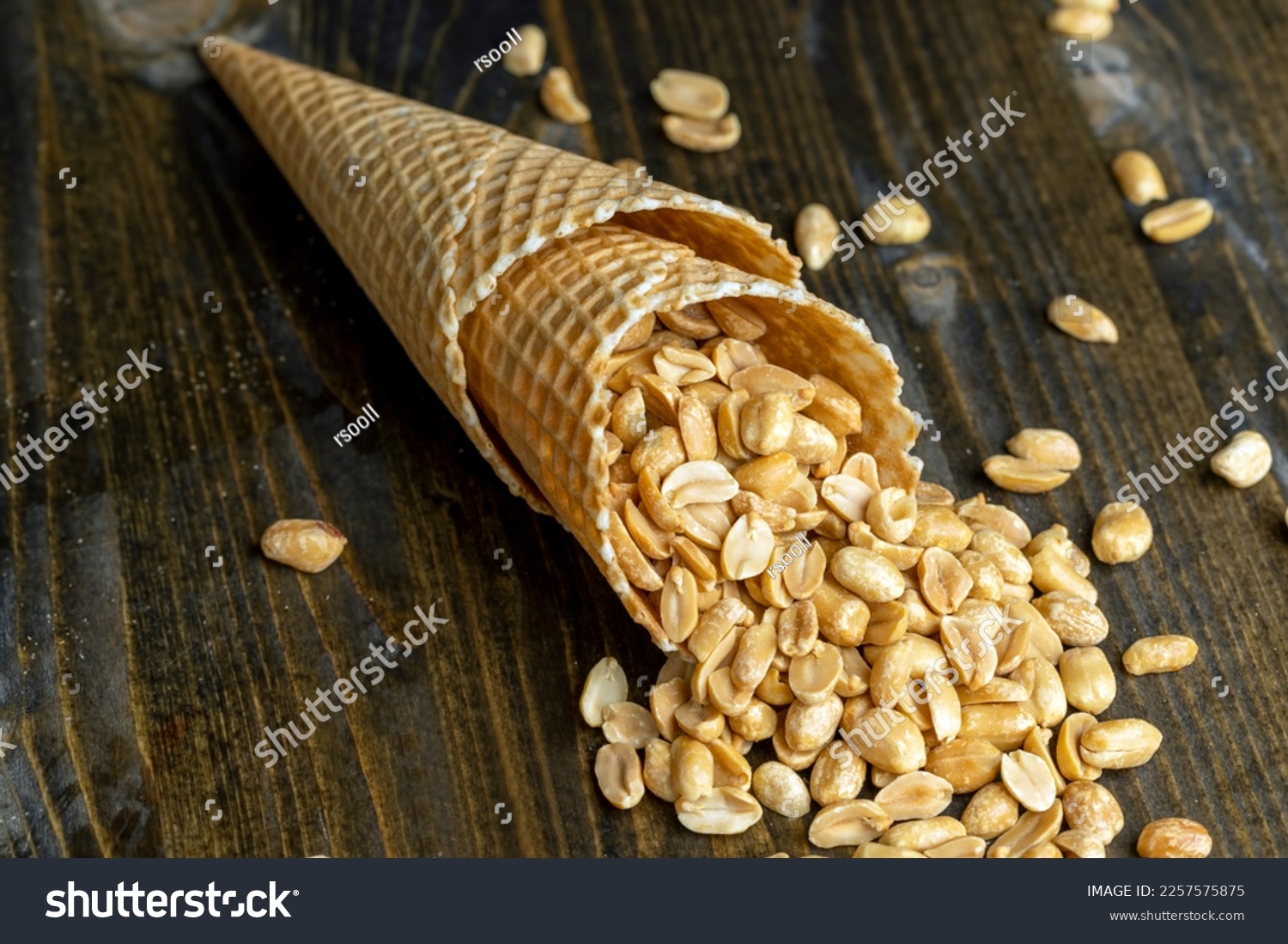 Roasted Crispy Peanuts Waffle Cone Ice Stock Photo 2257575875 Shutterstock