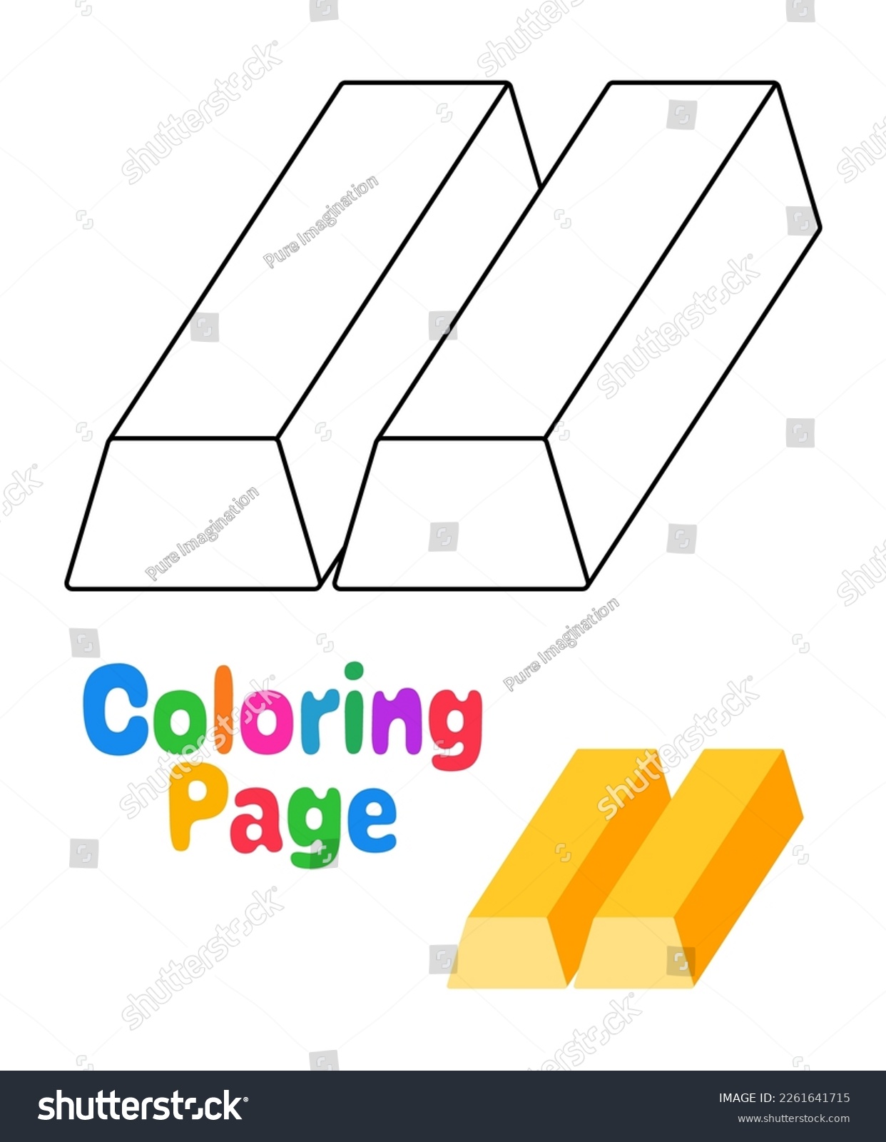 Coloring Page Gold Kids Stock Vector (Royalty Free) 2261641715 ...