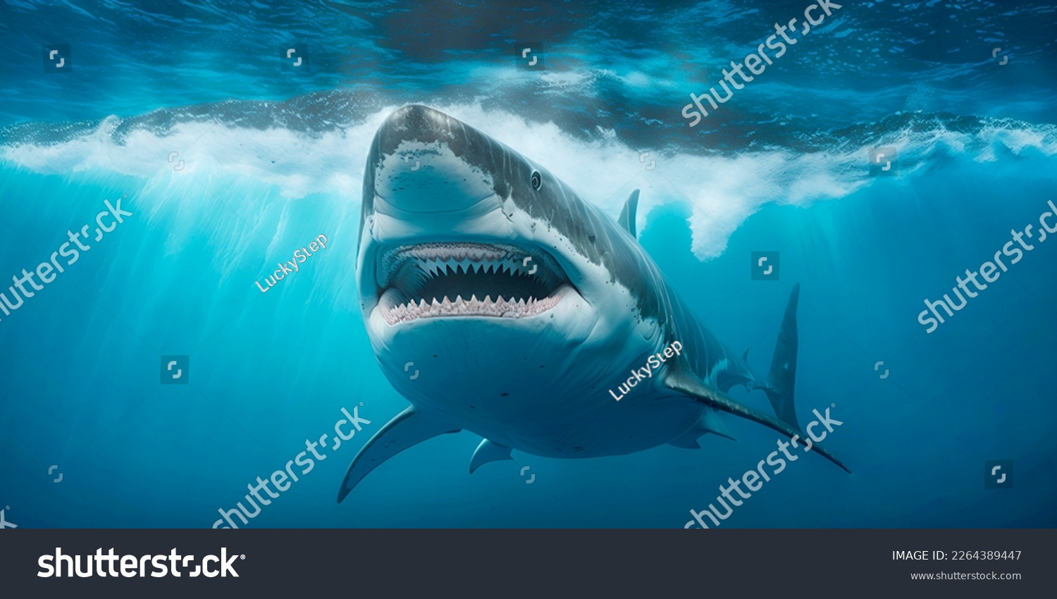 Baby shark smiling. Underwater photography of cute baby shark