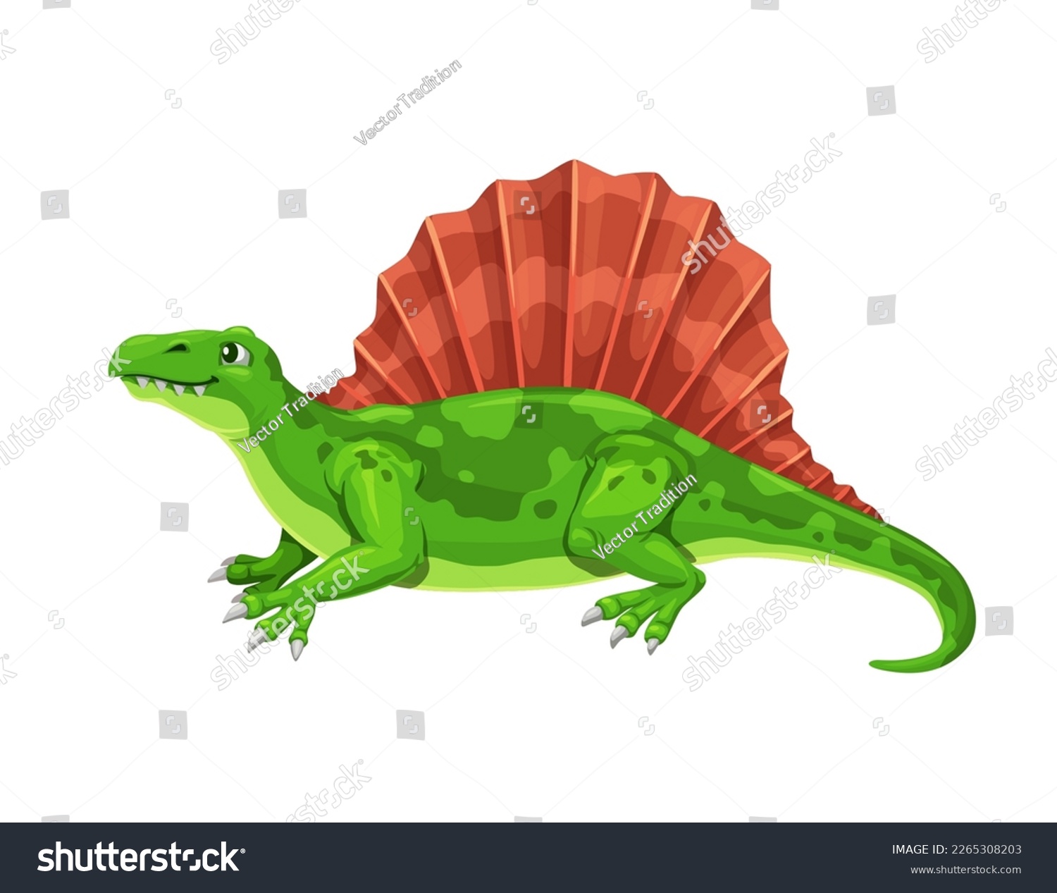 Cute Green Dinosaur Cartoon Stock Vector - Illustration of hunter