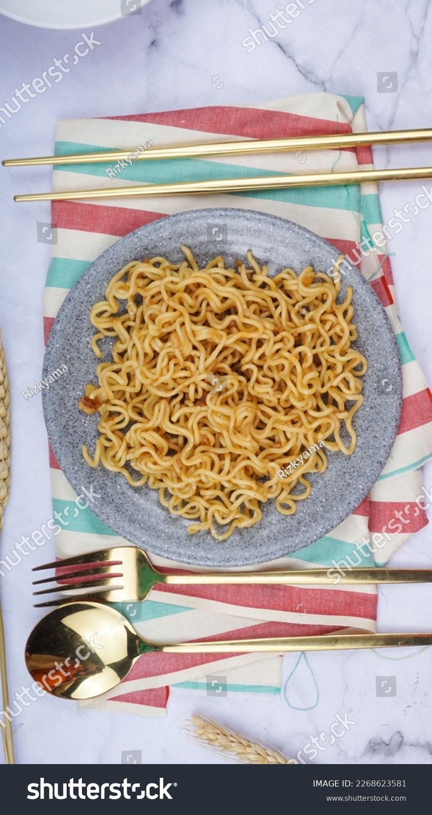 Top View Indomie Goreng Indonesian Popular Stock Photo 2268623581