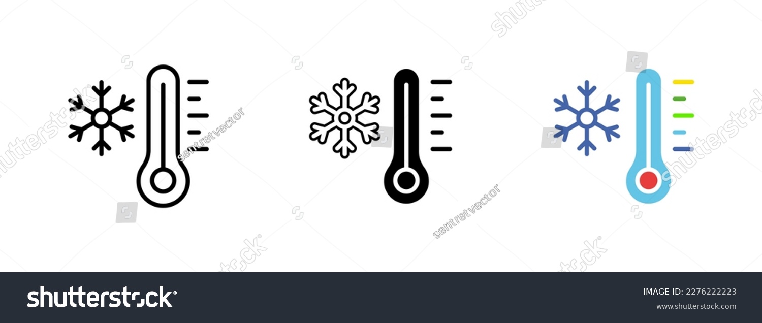 Thermometer Snowflake Symbol On Indicating Temperature Stock Vector (Royalty Free) 2276222223