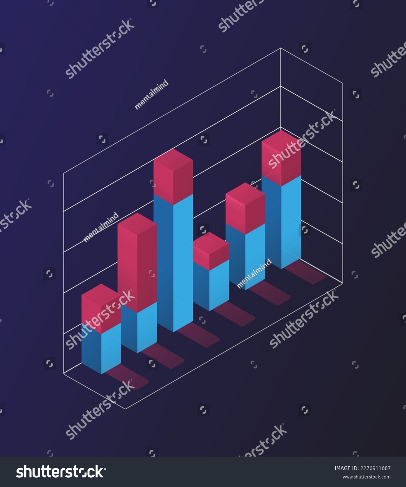 Red Blue Charts Data Visualization Infographics Stock Vector (Royalty ...