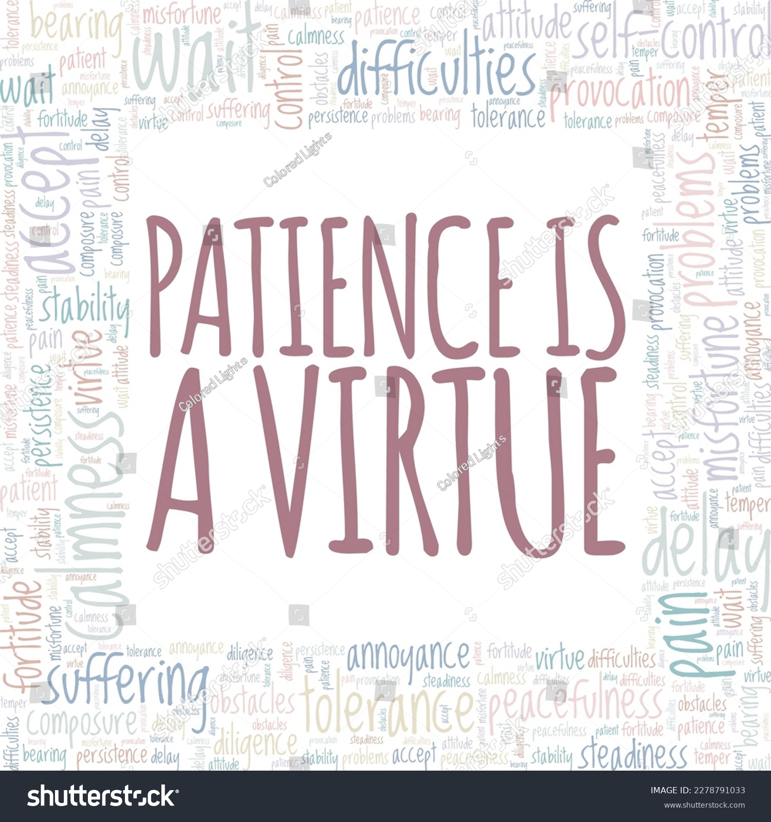 Patience Virtue Word Cloud Conceptual Design Stock Vector (Royalty Free