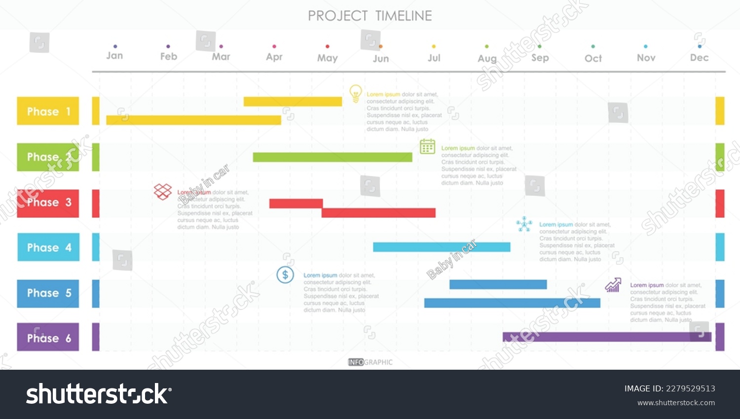 Project Timeline Diagram Infographic Roadmap Template Stock Vector ...