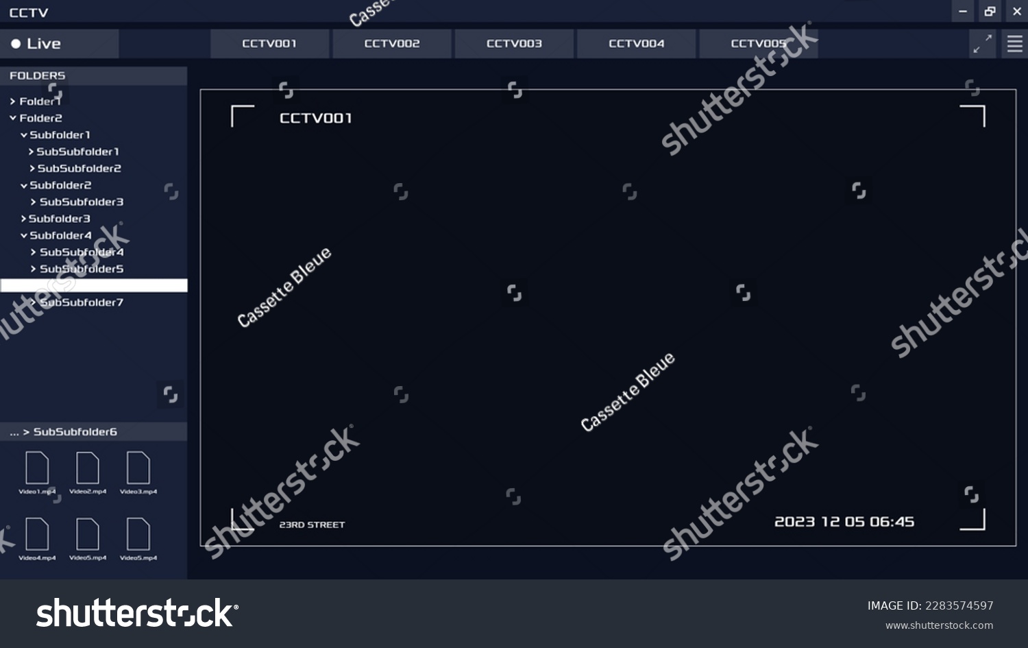 Cctv Interface Screen Camera Screen Frame Stock Vector (Royalty Free ...