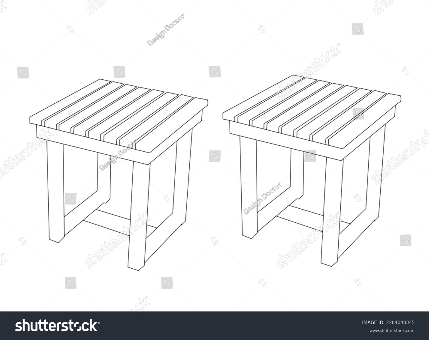 Three Legged Stool Outline Icon Clipart Stock Vector (Royalty Free