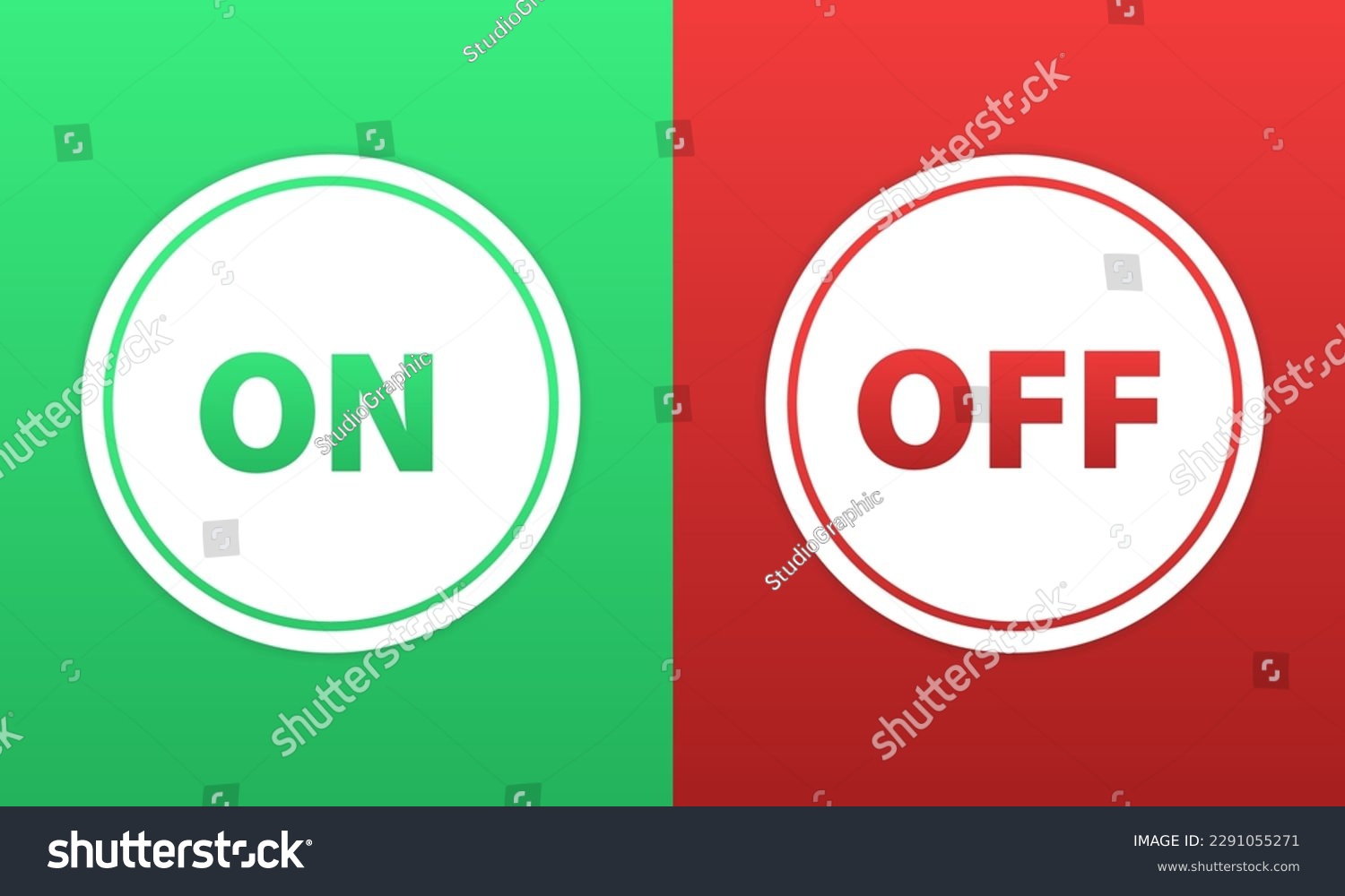 On Off Buttons Labeled Mockup Modern: เวกเตอร์สต็อก (ปลอดค่าลิขสิทธิ์ ...