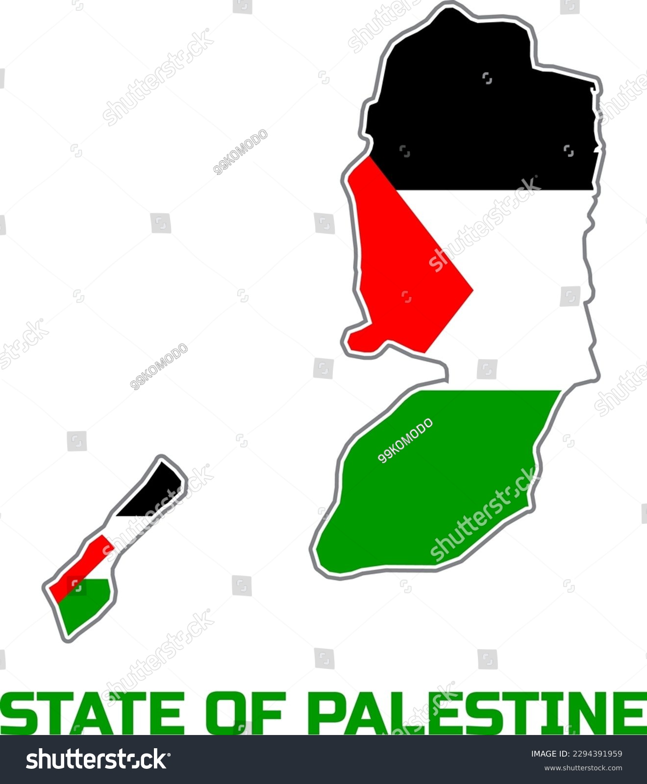 Map State Palestine Country Color National Stock Vector (Royalty Free