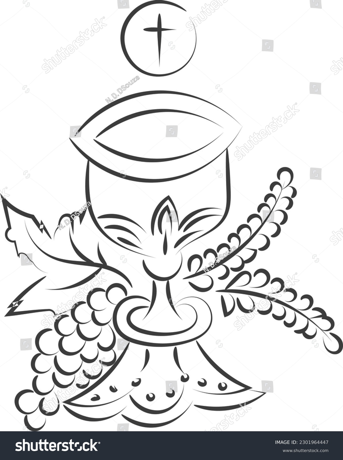 First Holy Communion Clip Art Black And White