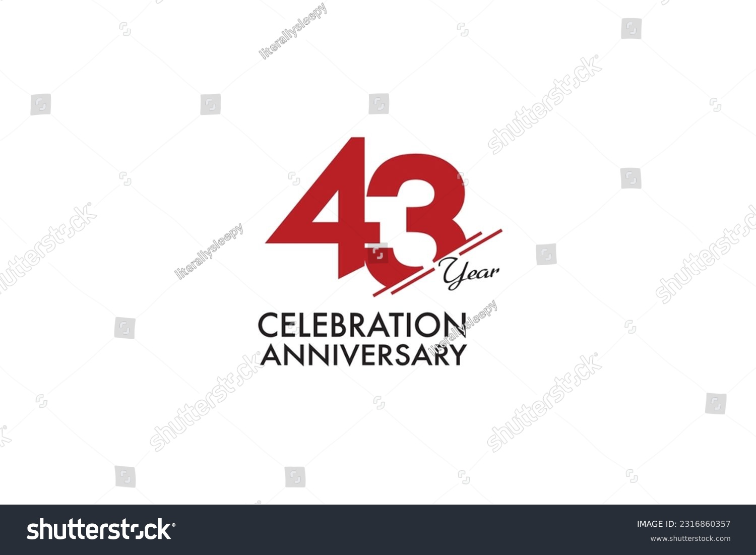 43rd 43 Years 43 Year Anniversary Stock Vector (Royalty Free) 2316860357 Shutterstock
