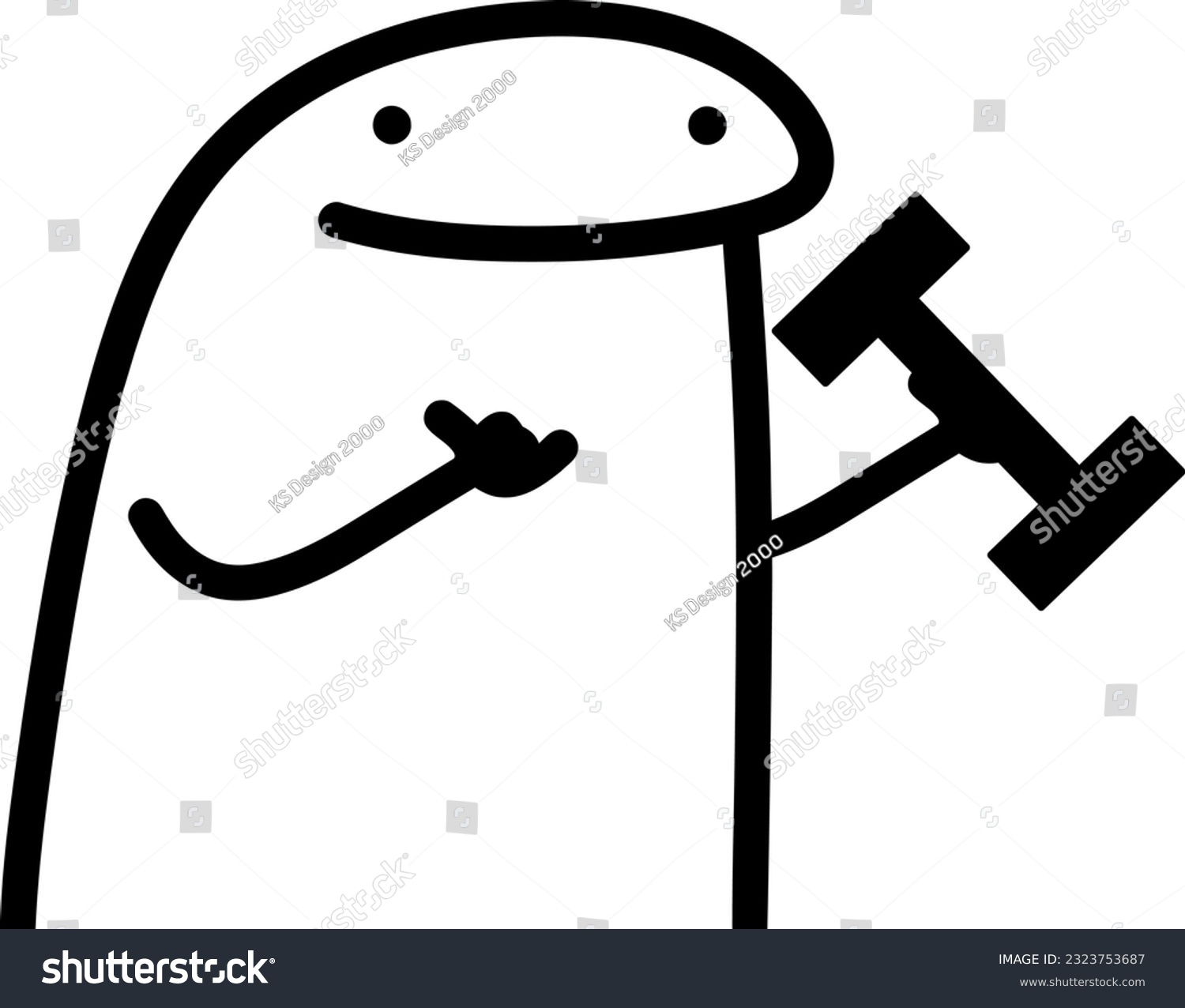 Flork Meme Gym Fitness Illustration Vector Stock Vector (Royalty Free) 2181435917