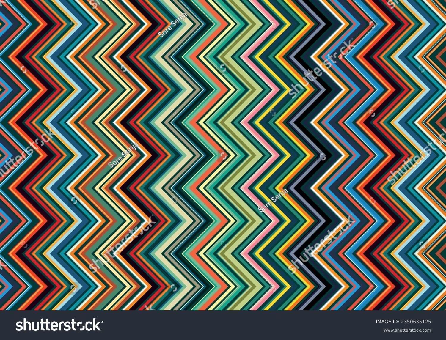 Multi-Colored Zig Zag Pattern Wallpaper Mural