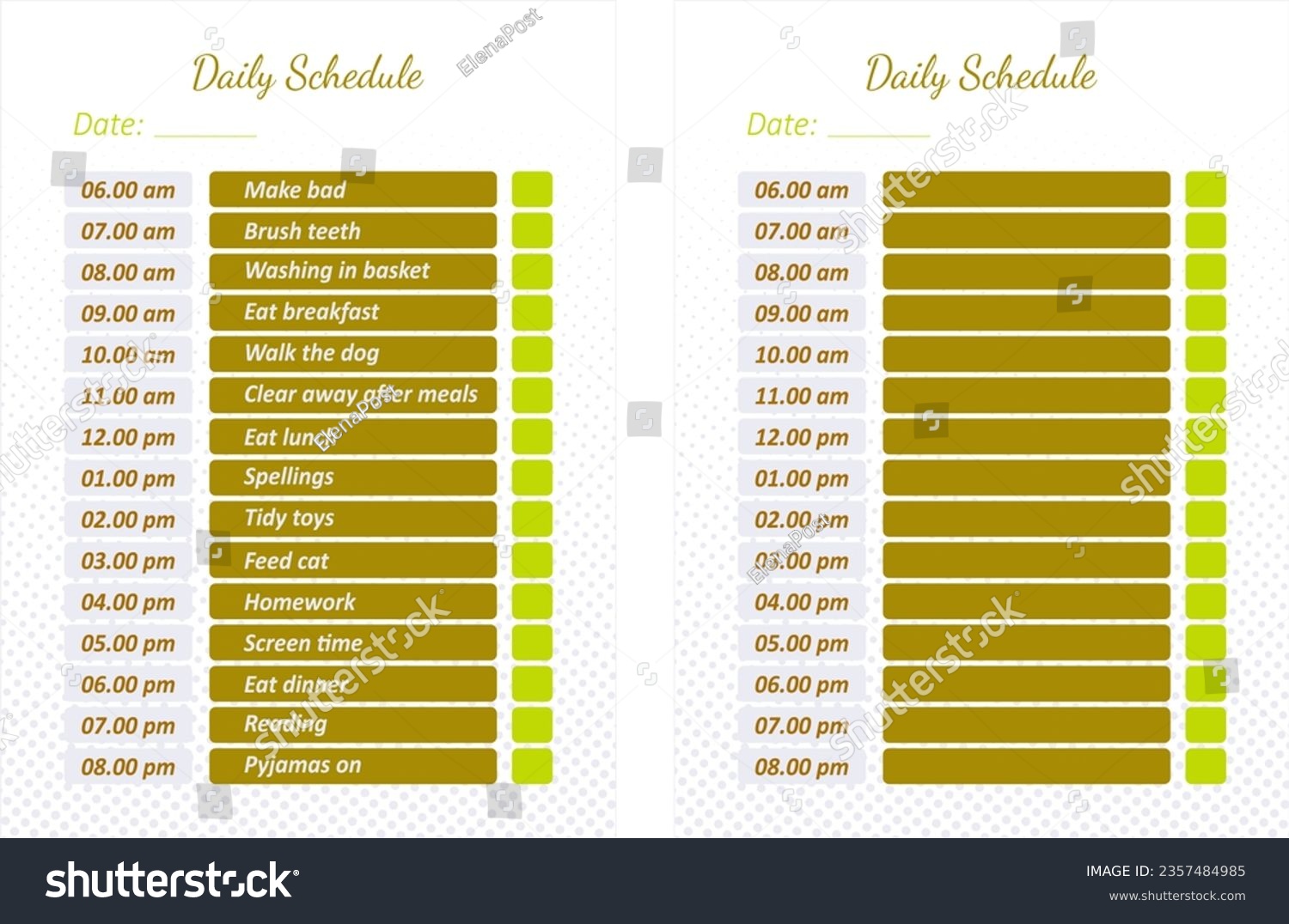 kids-daily-schedule-template-homeschool-daily-stock-illustration