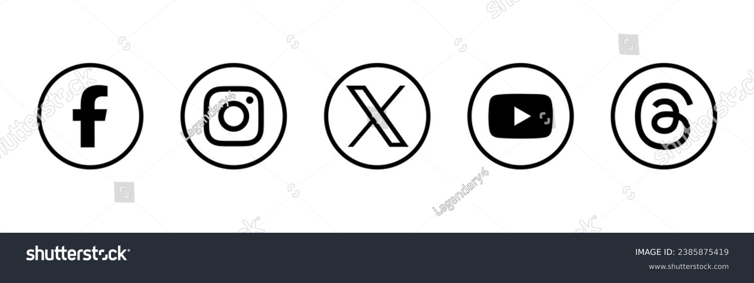 Social Media Icon Outline Facebook Instagram Stock Vector (Royalty Free
