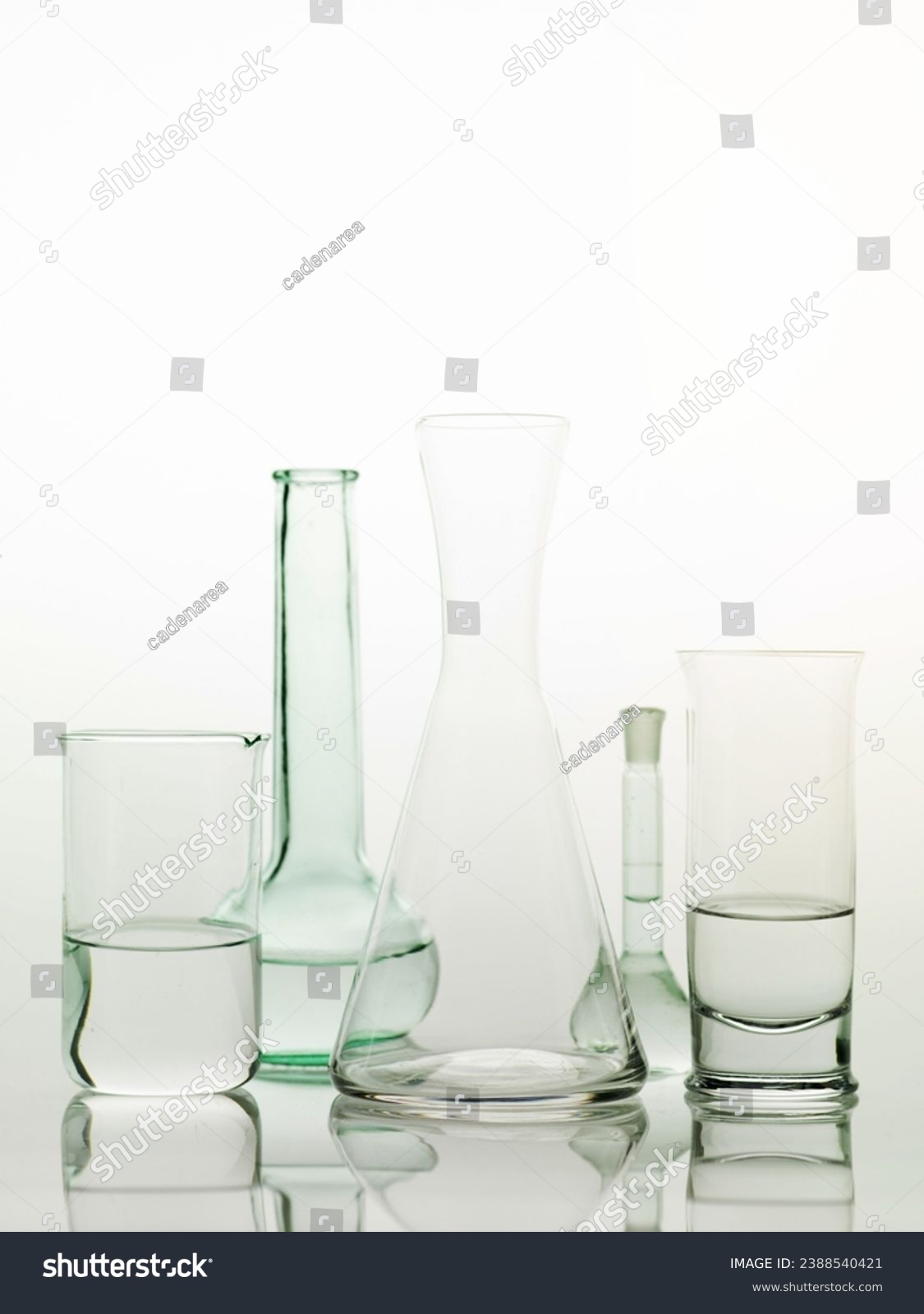 Frontal View Different Types Glass Containers Stock Photo 2388540421