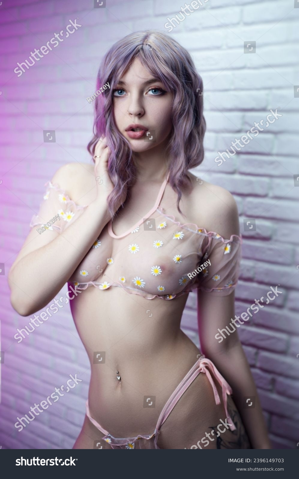 Sexy Young Girl Transparent Revealing Underwear Stock Photo 2396149703 ...