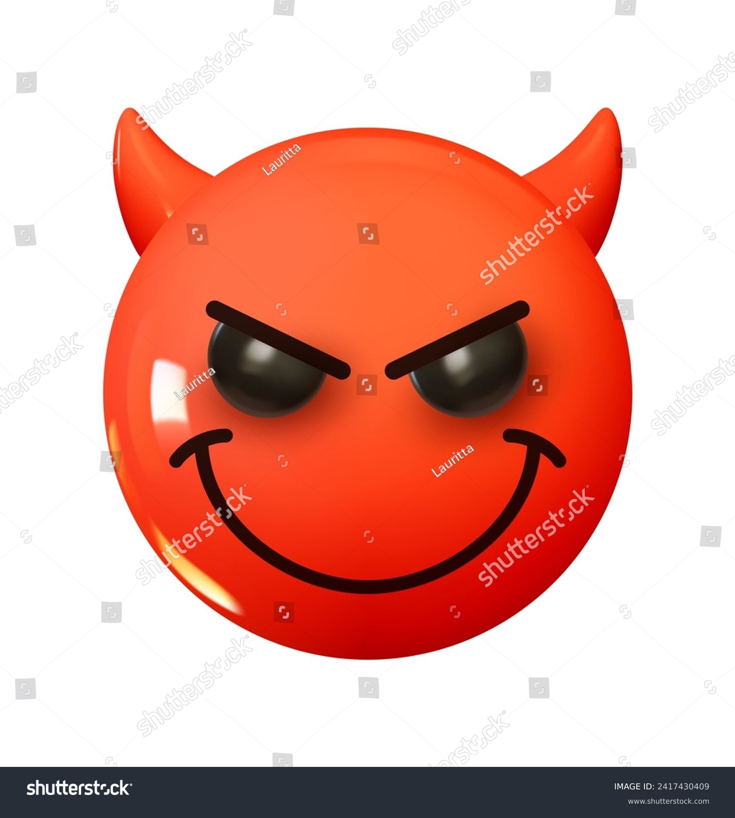 Smiling Face Horns Emoji Emotion 3d Stock Vector (Royalty Free